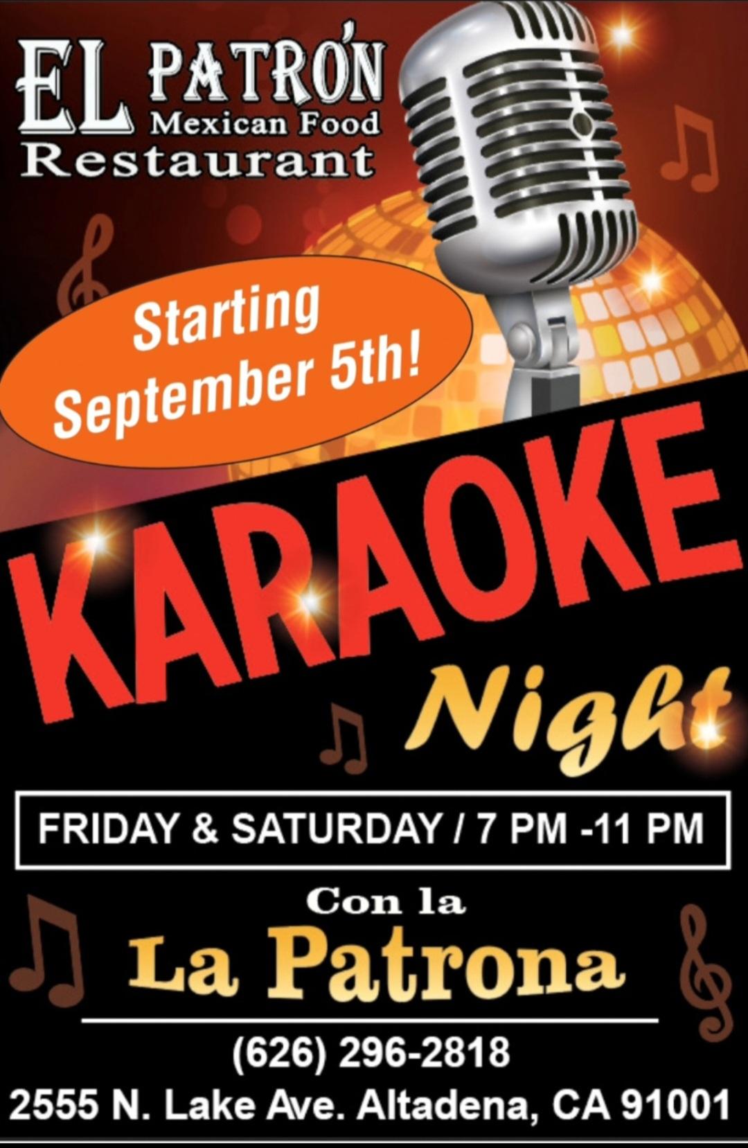 El Patron Karaoke flyer