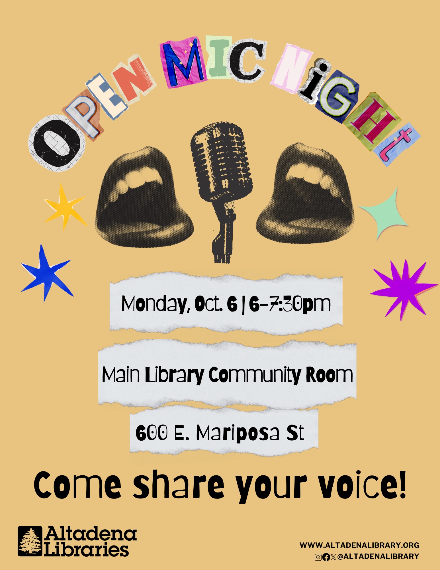Open Mic Night flyer