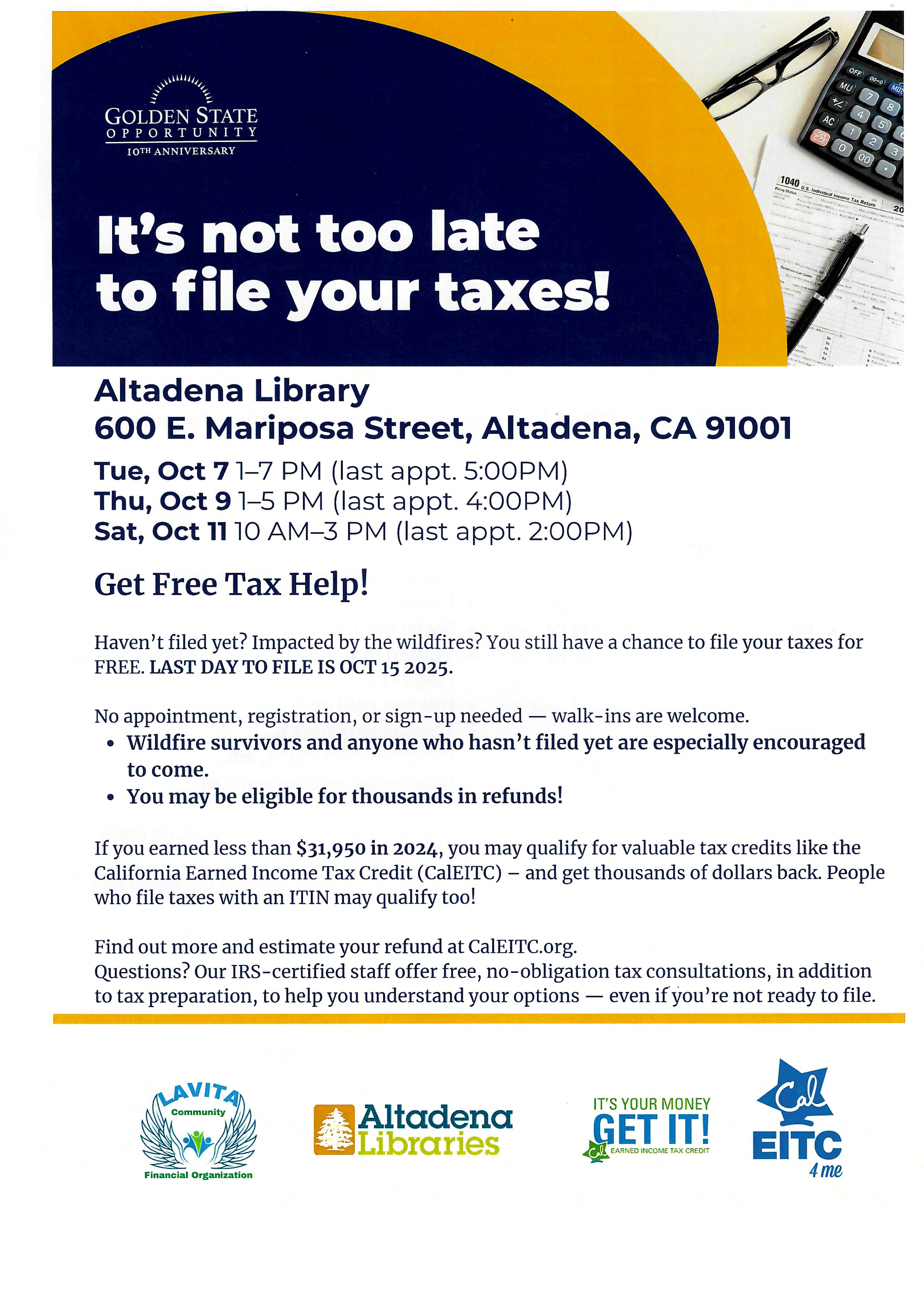 Tax Help Flyer