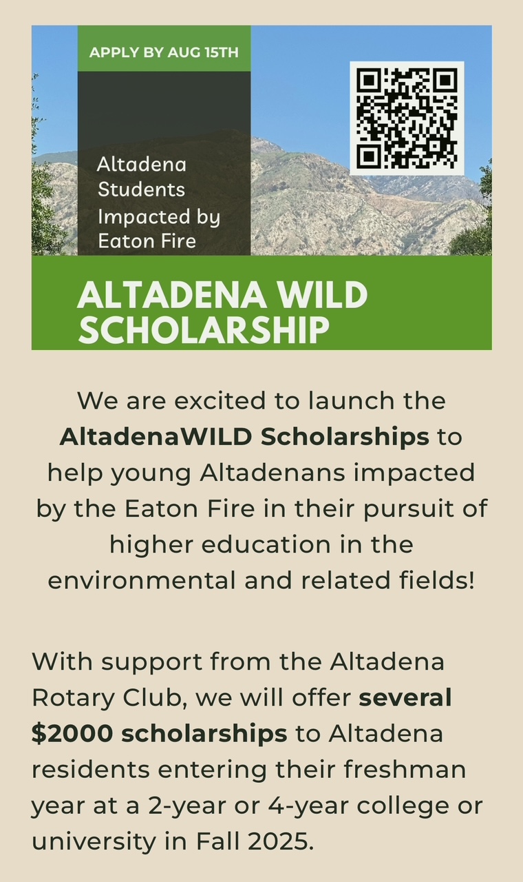 AltadenaWild Scholarship flyer