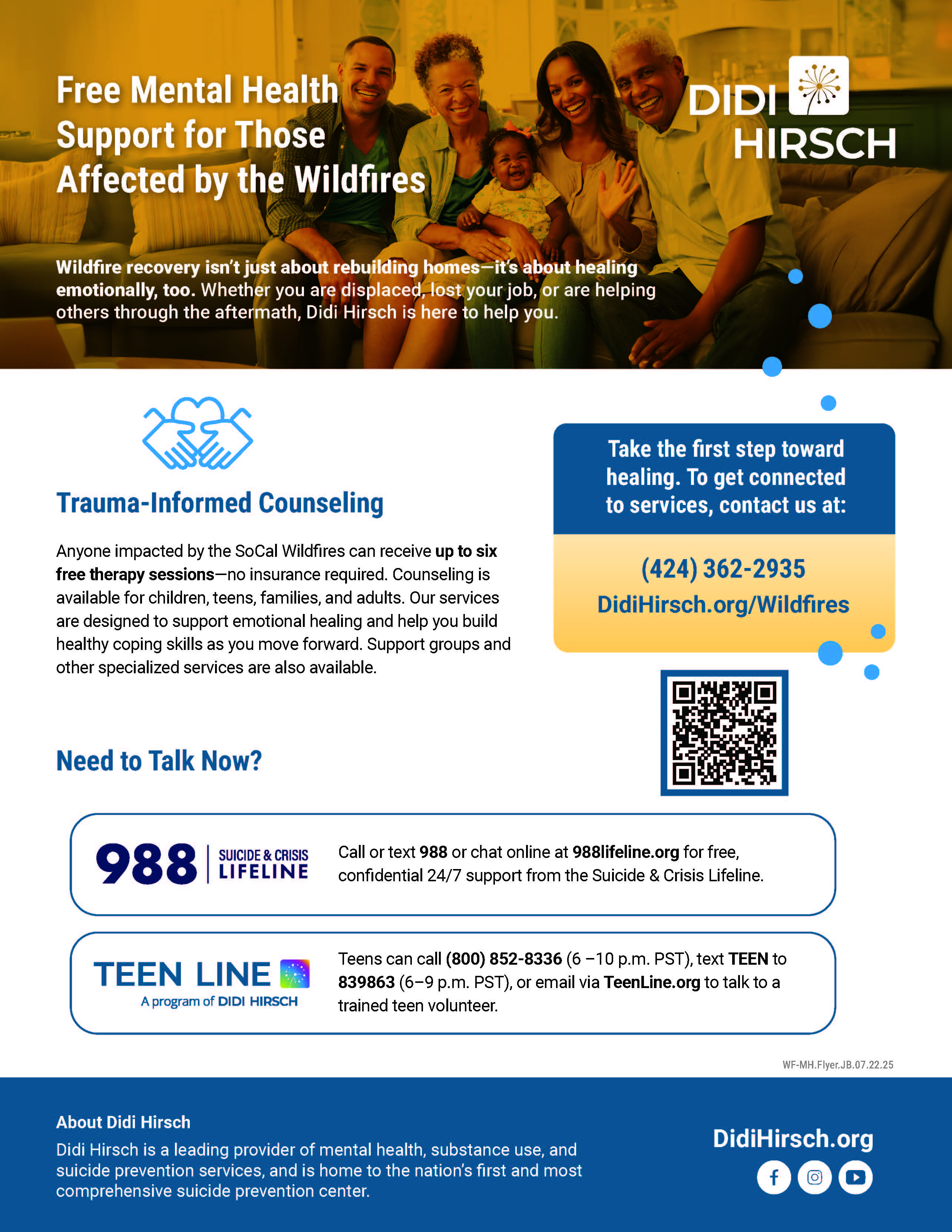 Didi Hirsch Mendtal Health Support flyer