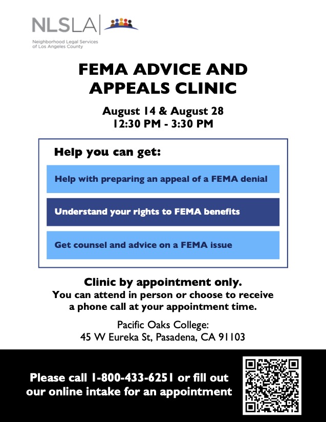 FEMA ADVICE APPEALS CLINIC