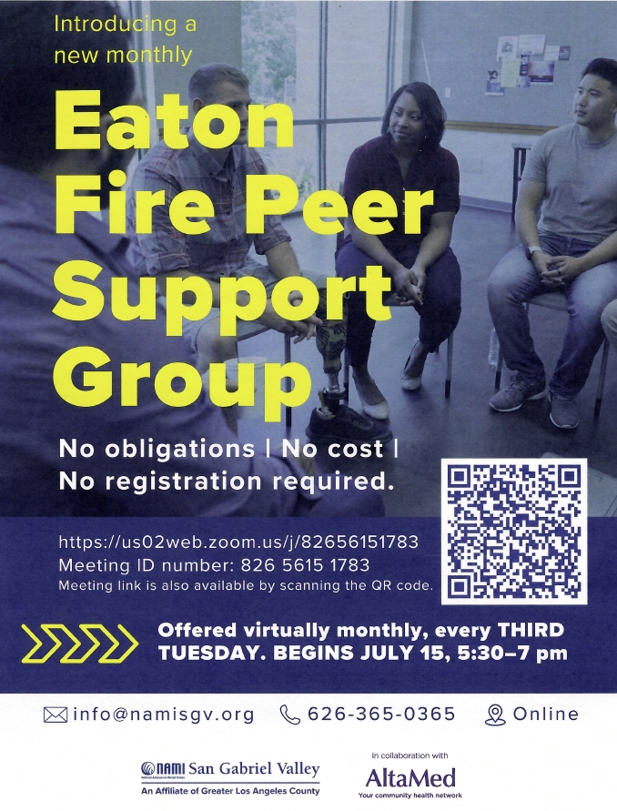Eaton Fire Peer Support flyer