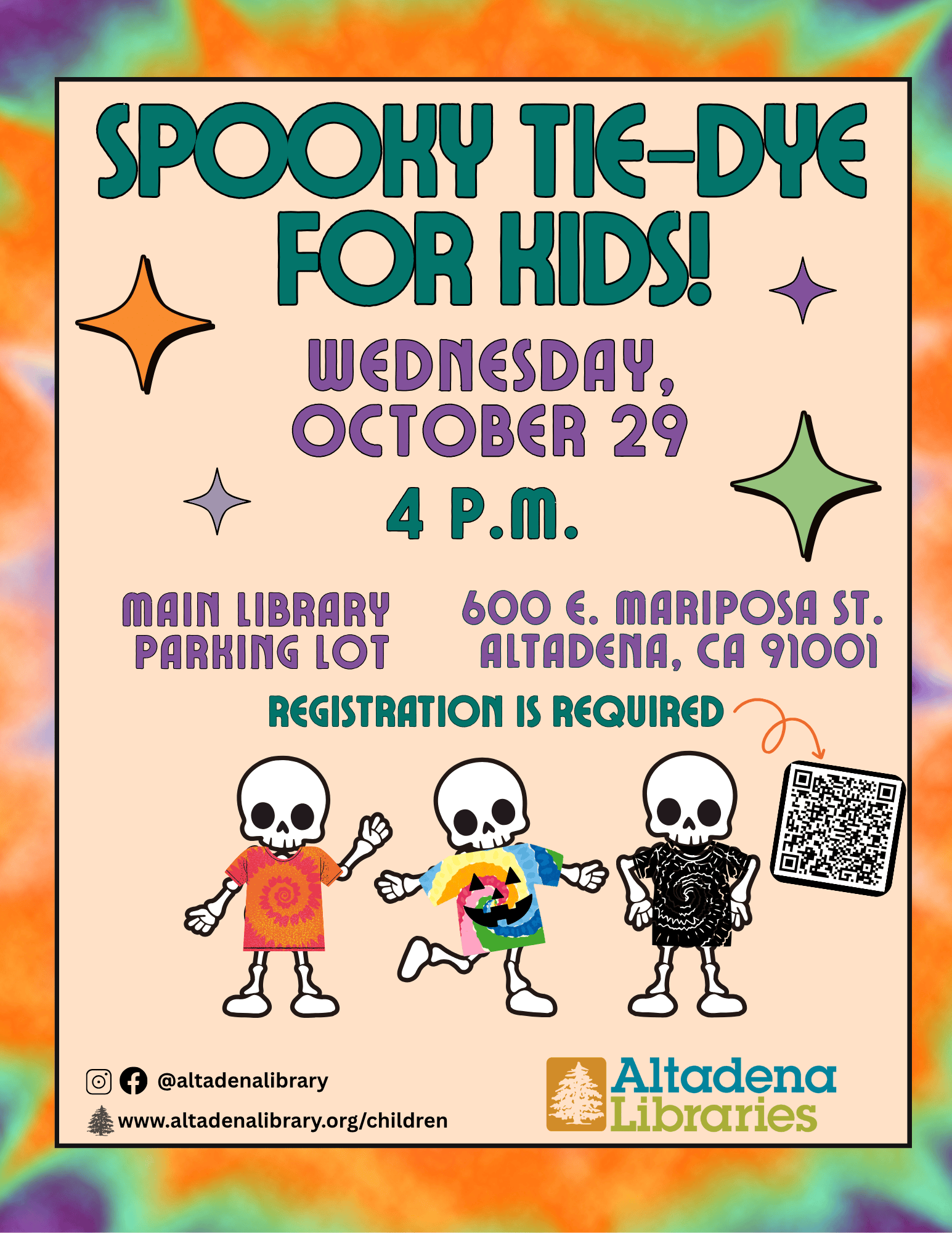 Spooky Tie Dye flyer