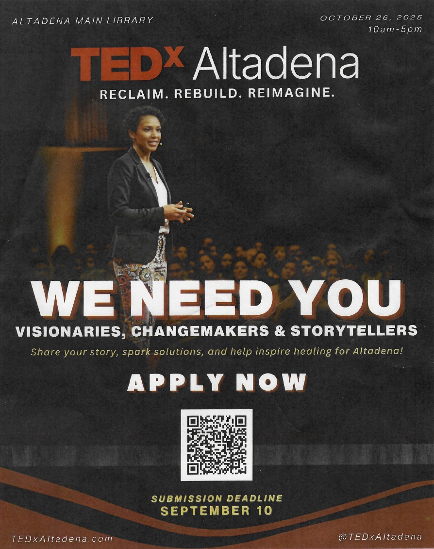 Tedx Altadena flyer