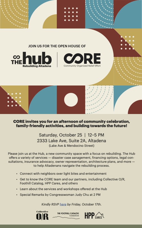 The CORE Hub Opening flyer
