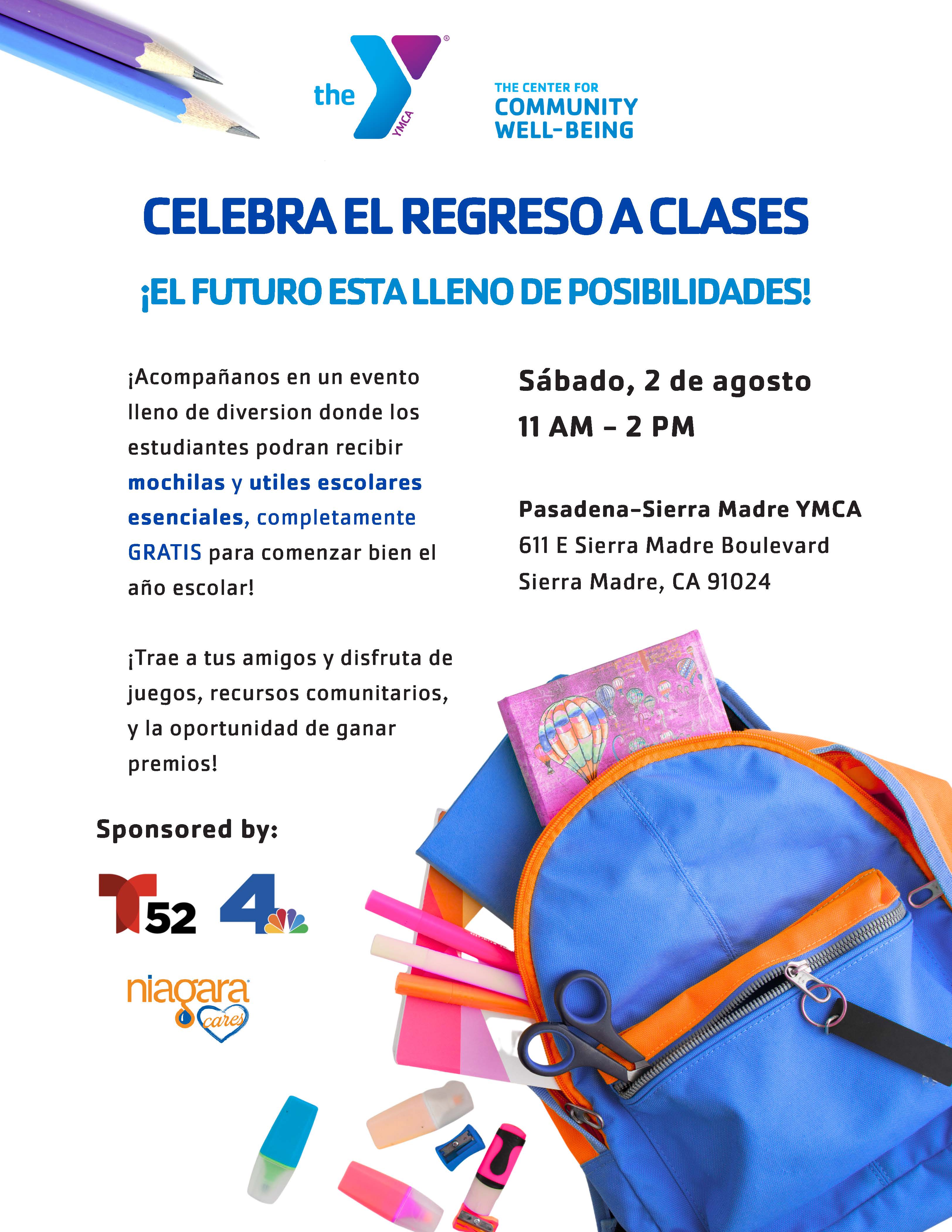 YMCA Back to School Bash flyer in Spanish