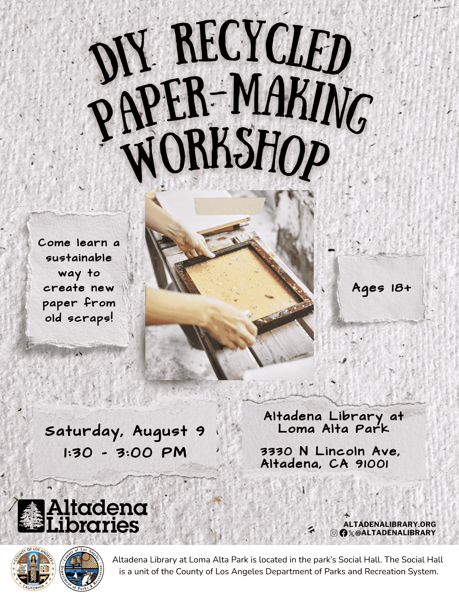 Recycled Paper workshop flyer.