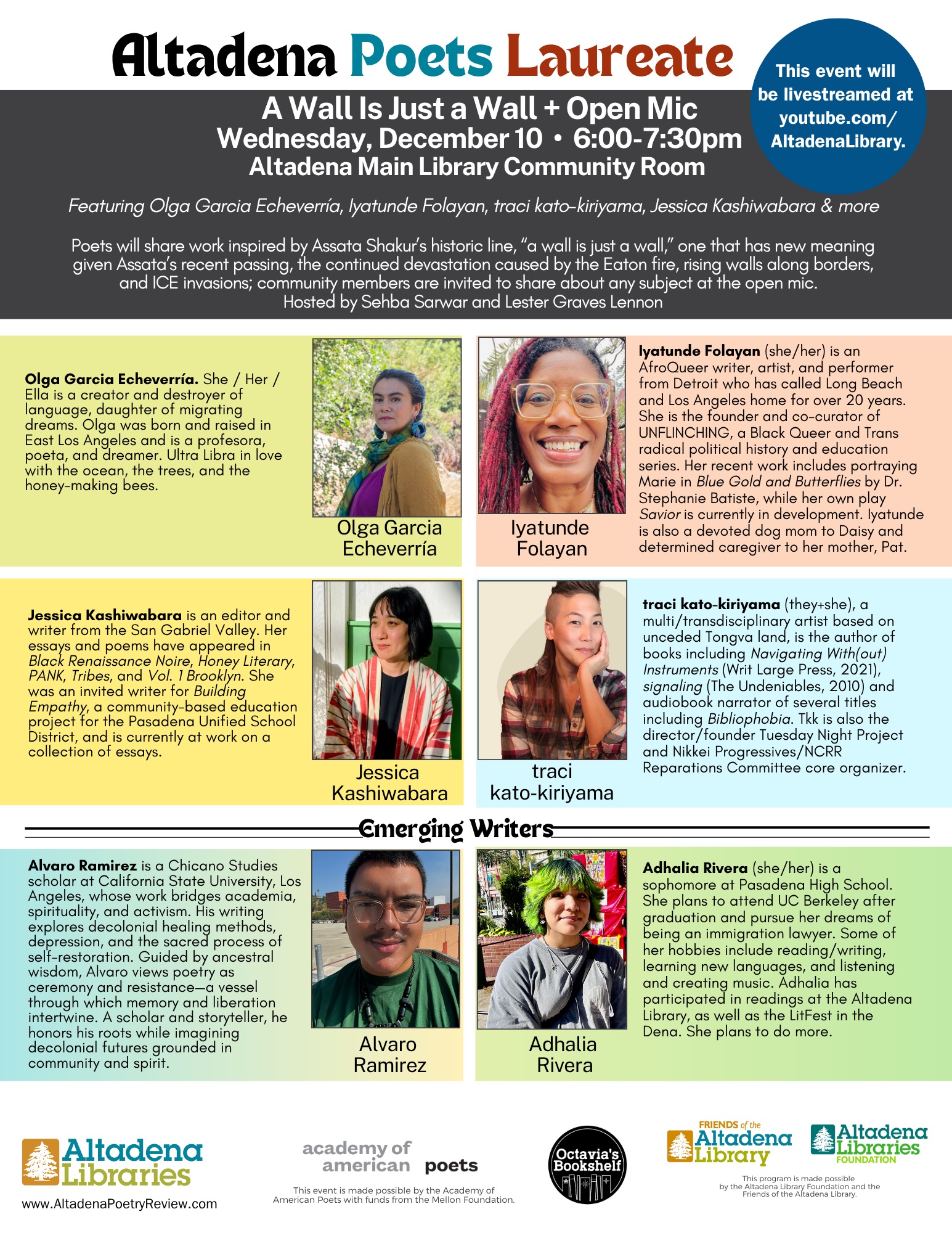 Altadena Poets Laureate flyer