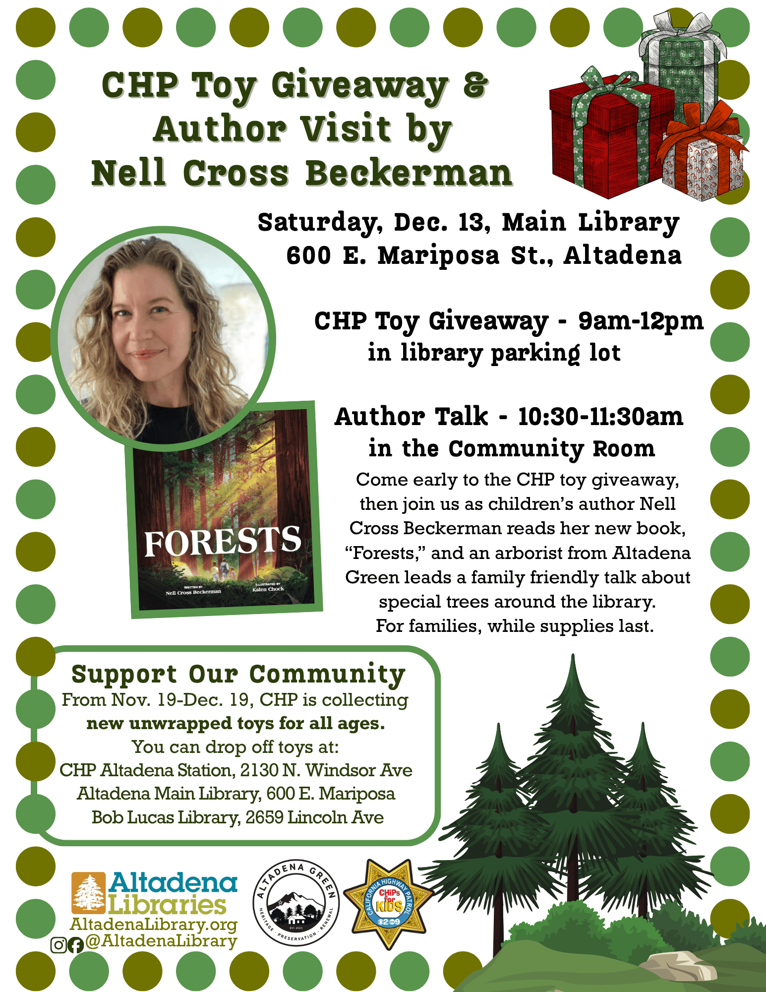 Author Talk and Toy Giveaway flyer