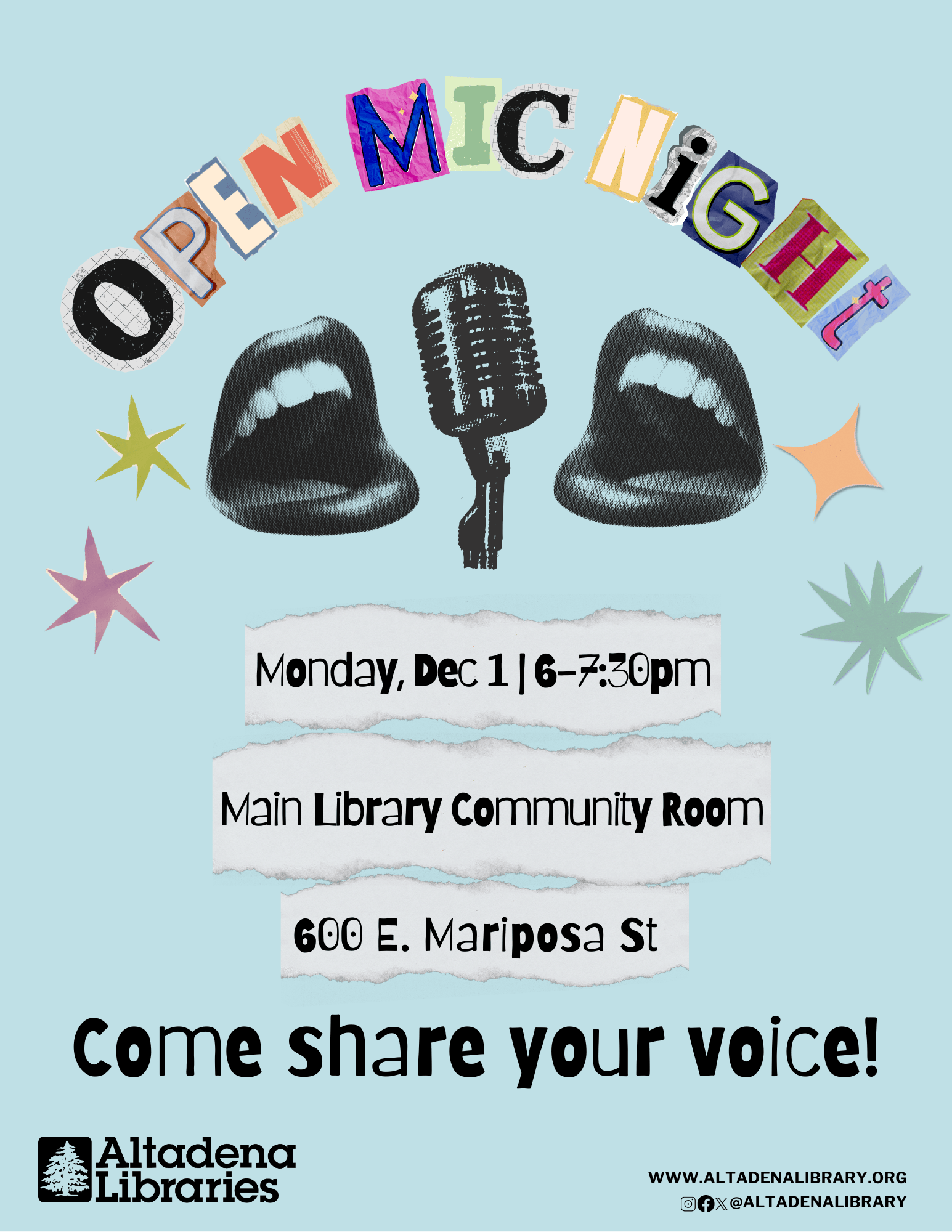 Open Mic Night flyer