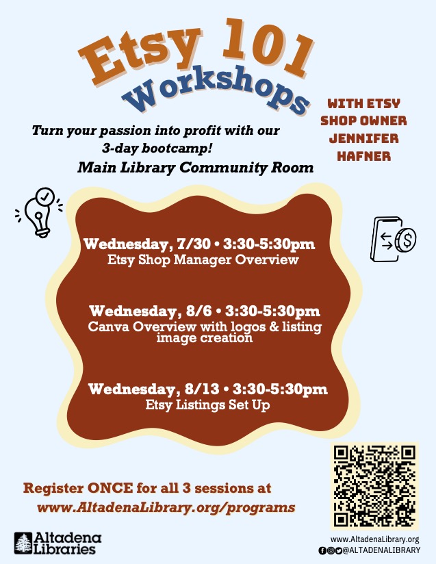 Etsy 101 Workshop flyer