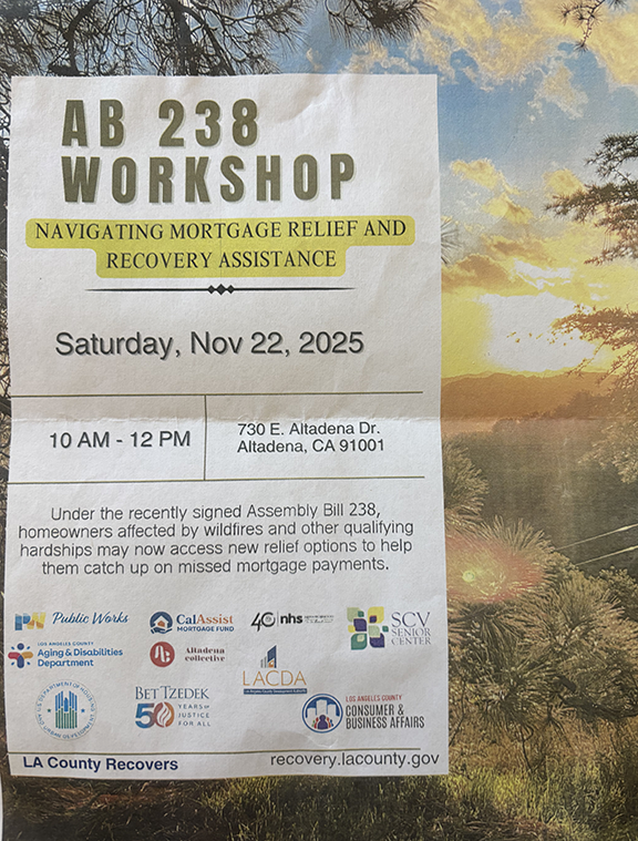 AB238 assistance workshop flyer