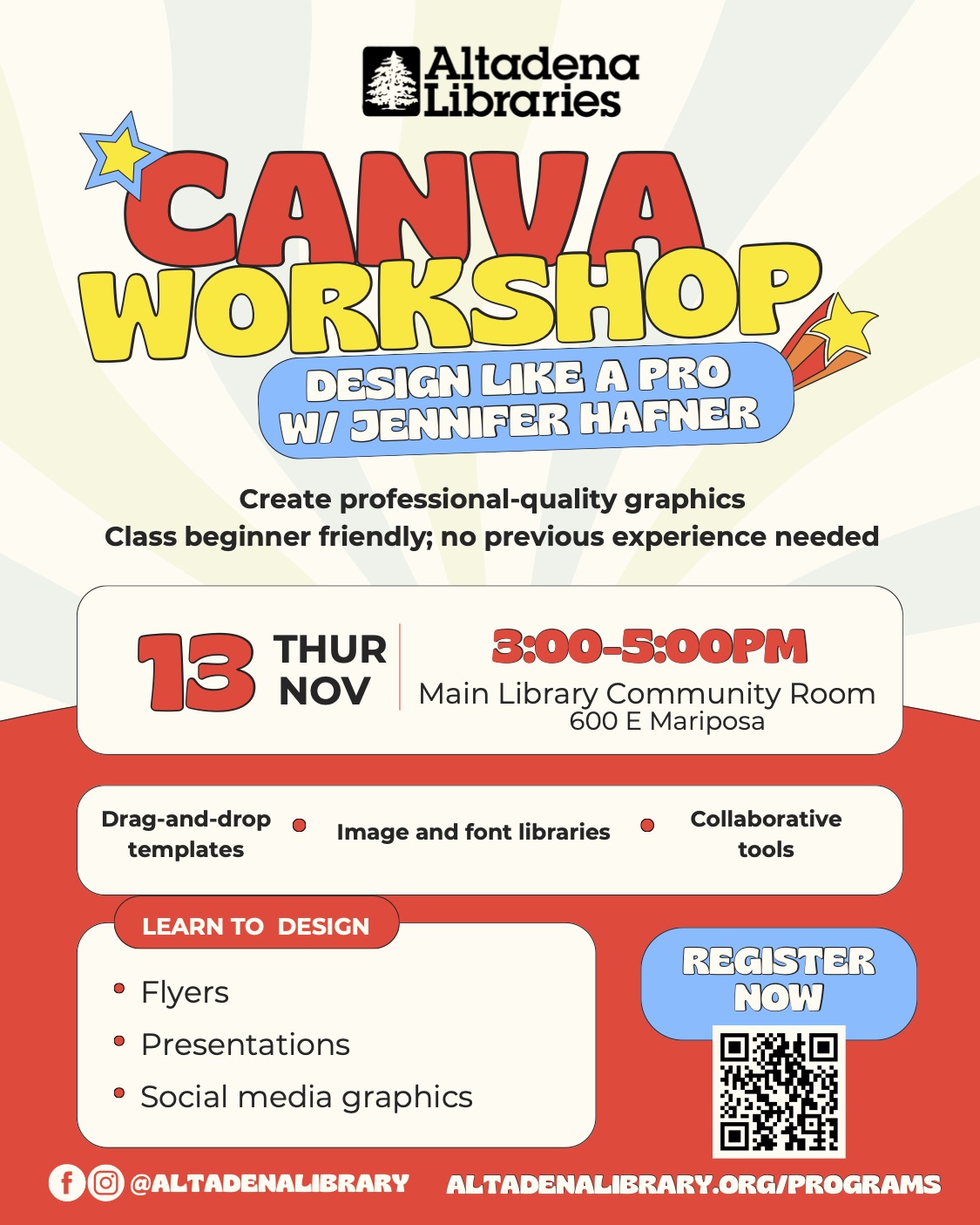 Canva Design Workshop flyer