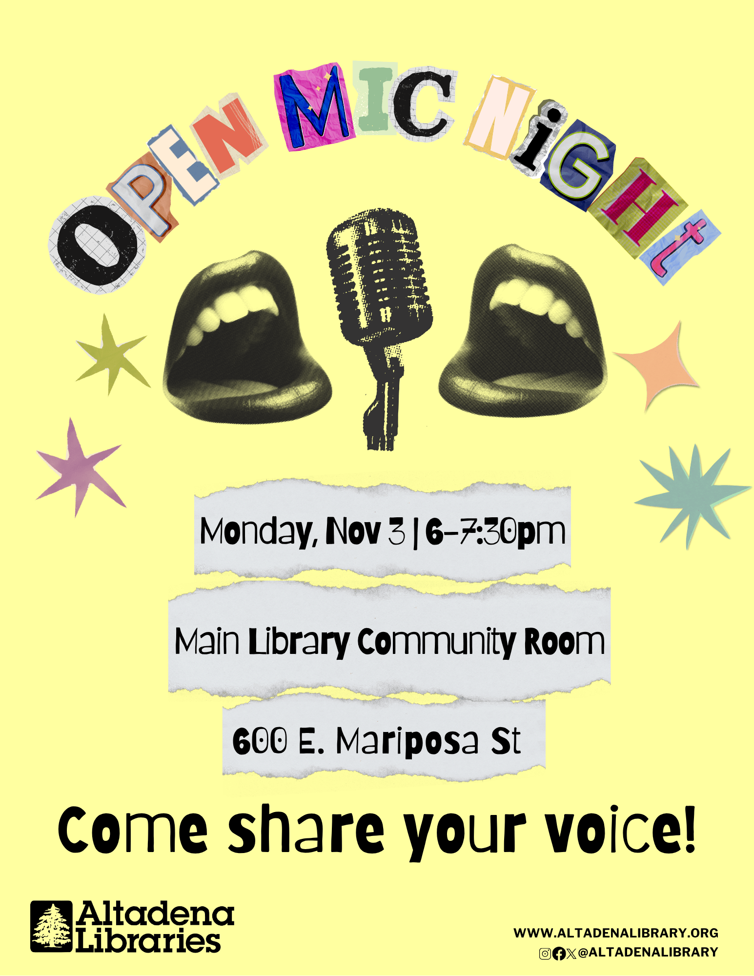 Open Mic Night flyer