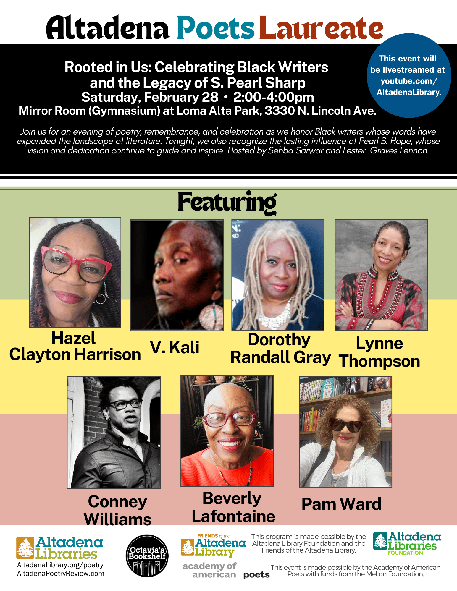 Altadena Poets Laureate flyer