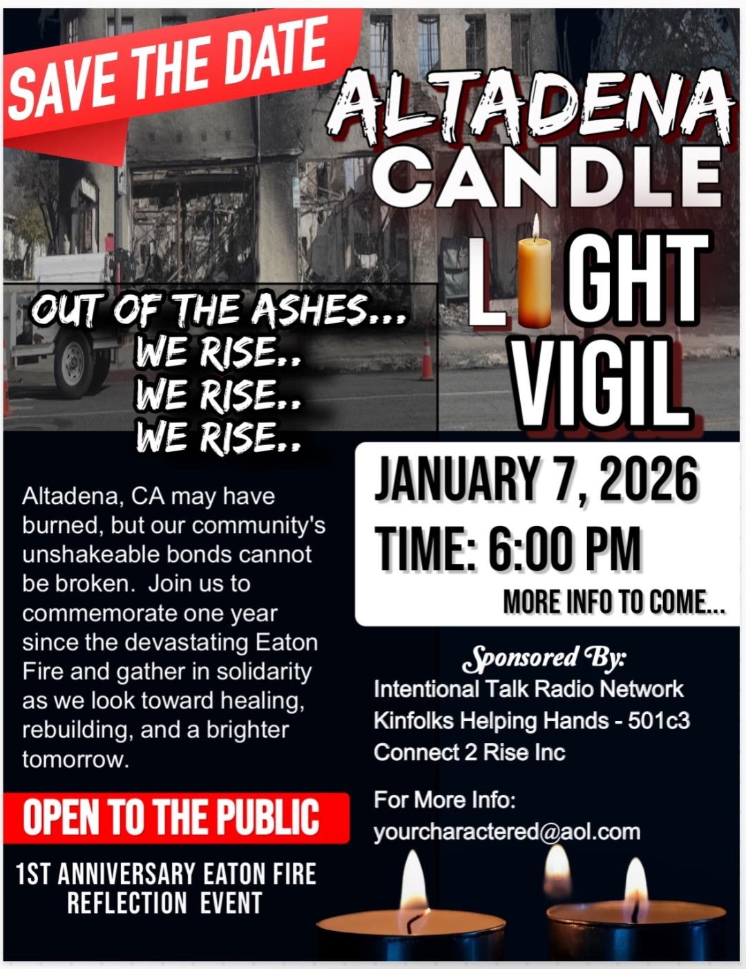 Altadena Candlelight vigil flyer 