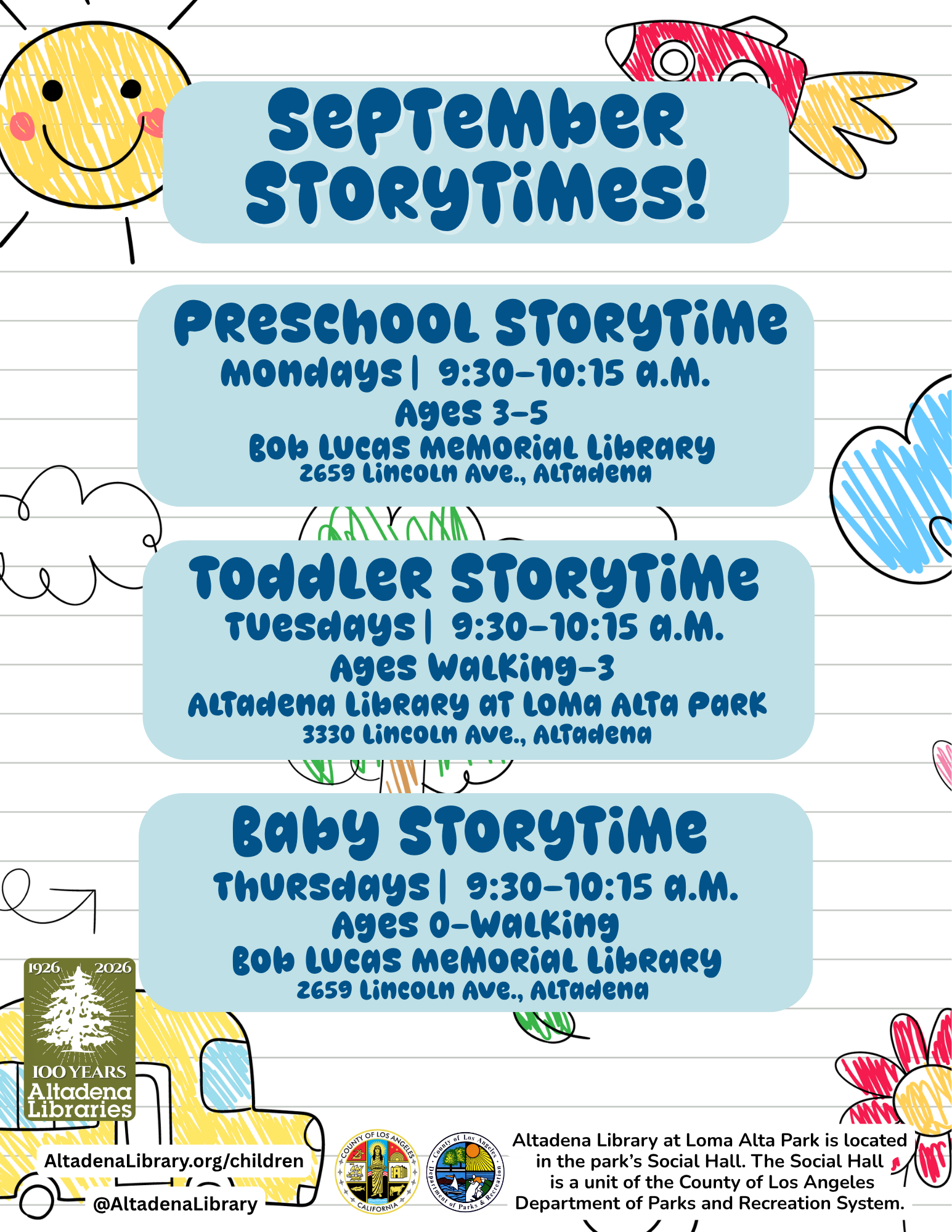 Sept Storytimes