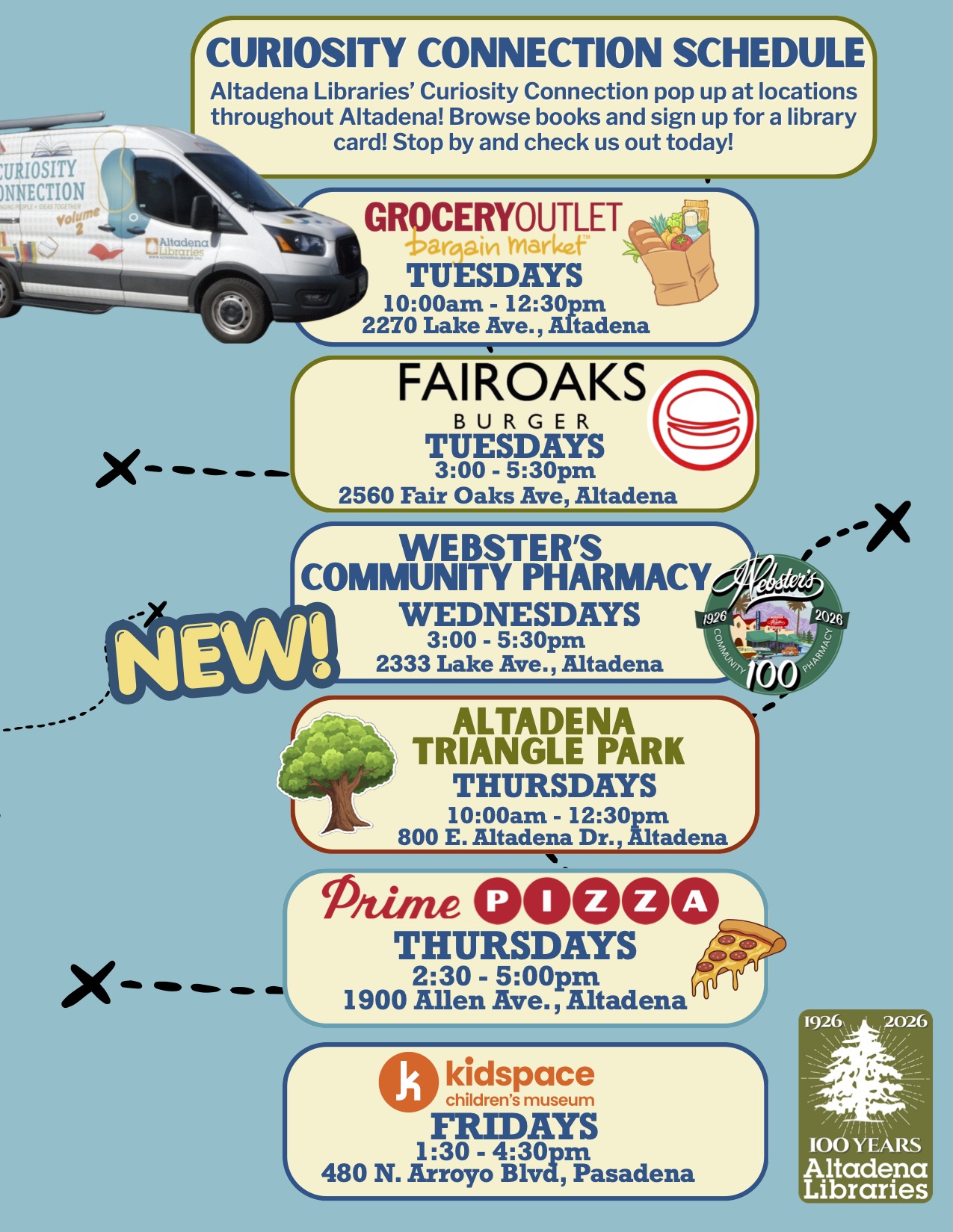 Curiosity Connection Schedule flyer