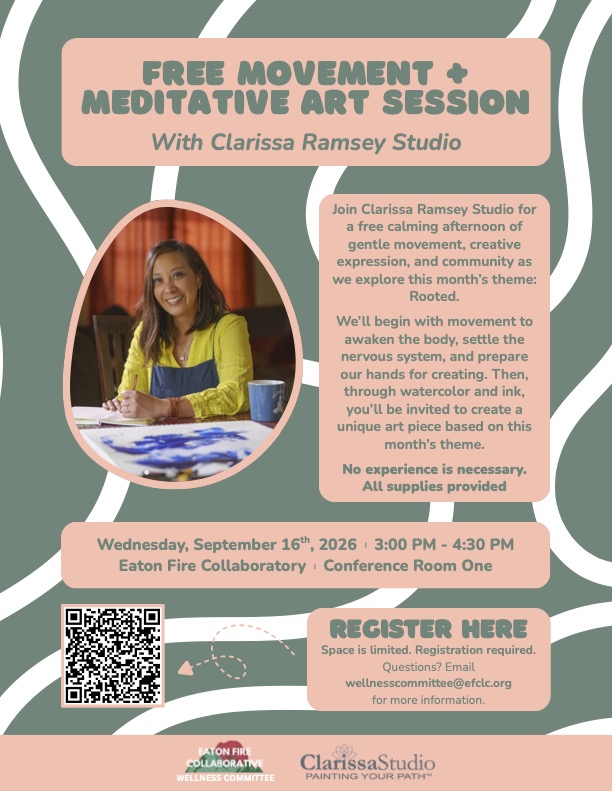 Movement and Meditative Art fllyer