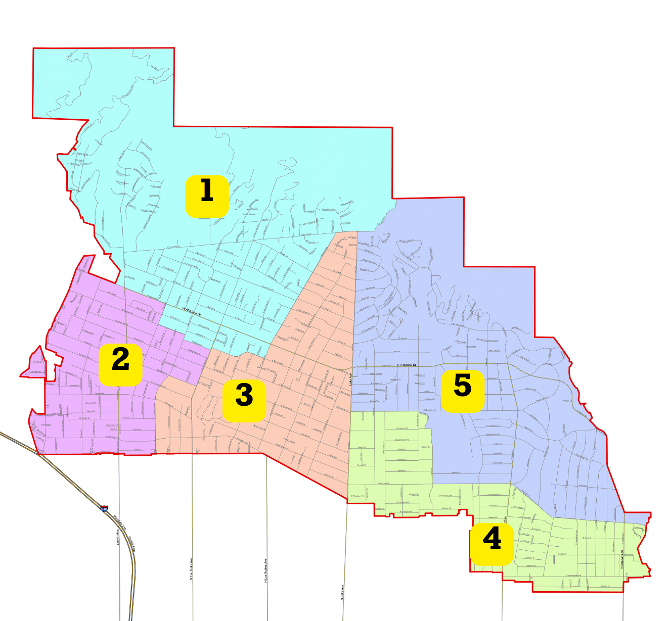 Altadena Library Trustee Area Map