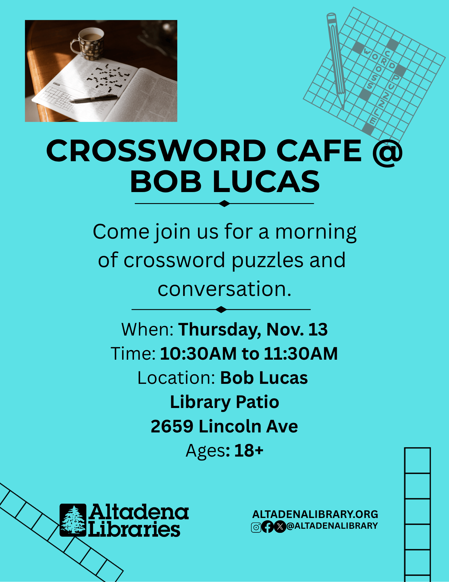 Crossword Cafe flyer