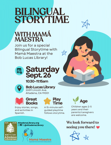 Bilingual storytime flyer