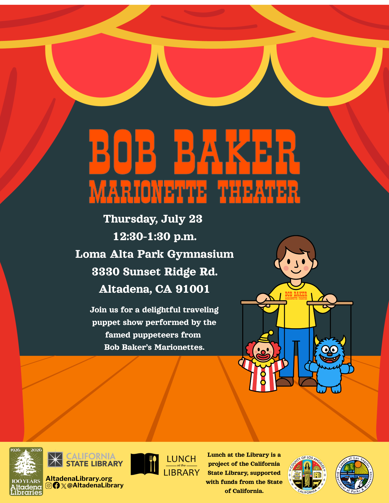 Bob Baker Marionette Theater flyer
