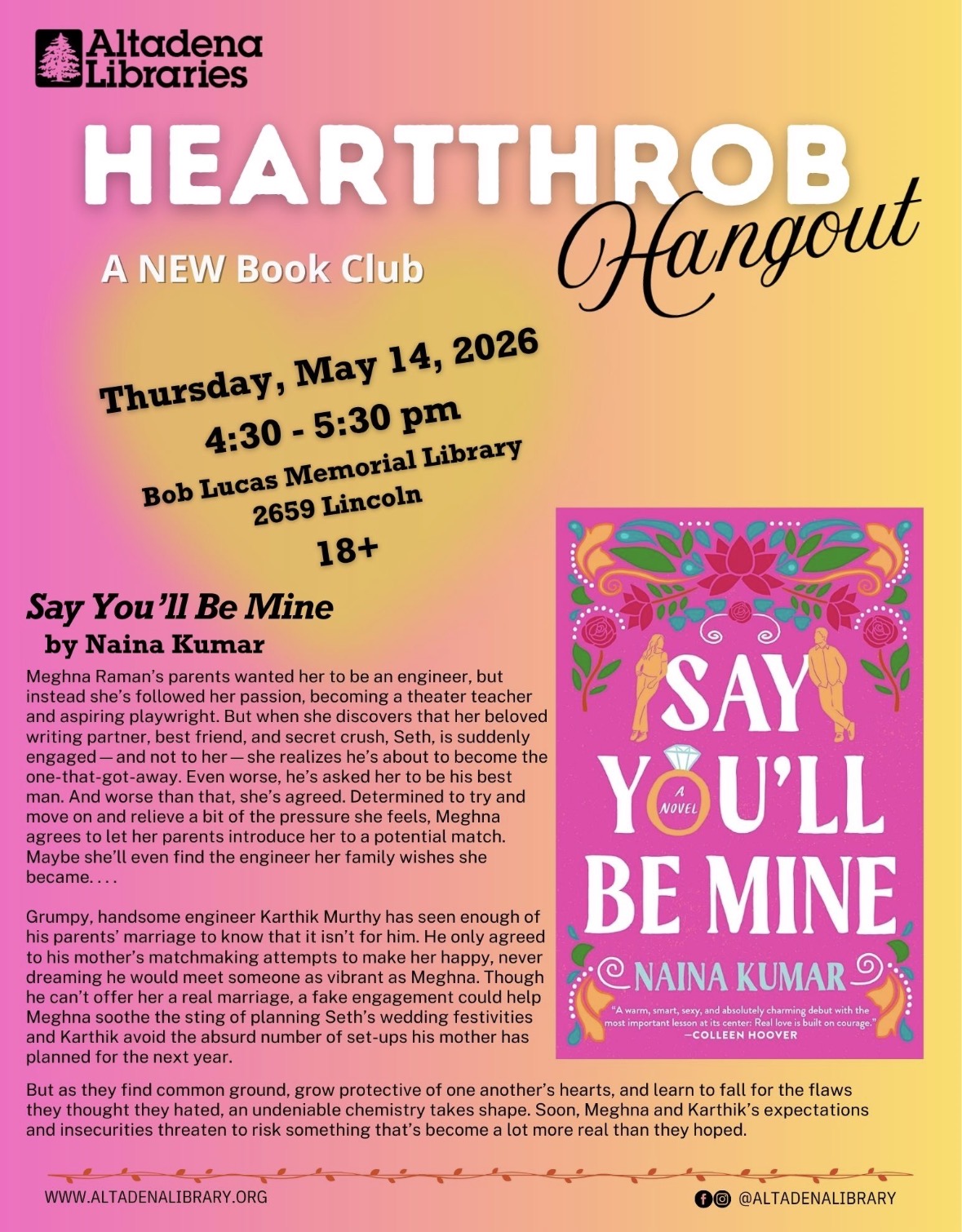 Heartthrob Hangout flyer