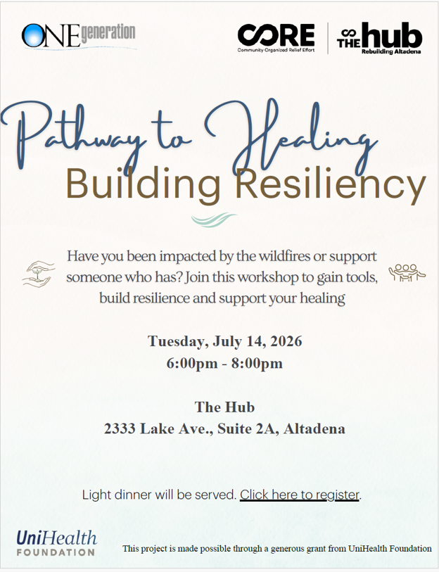 Pathway to Healing: Building Resiliency flyer