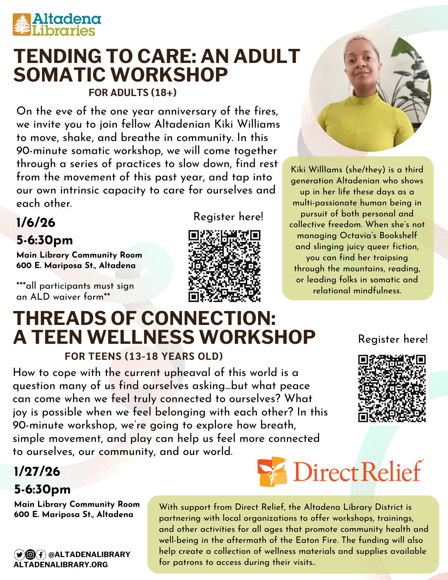 Art + Connections for Families flyer