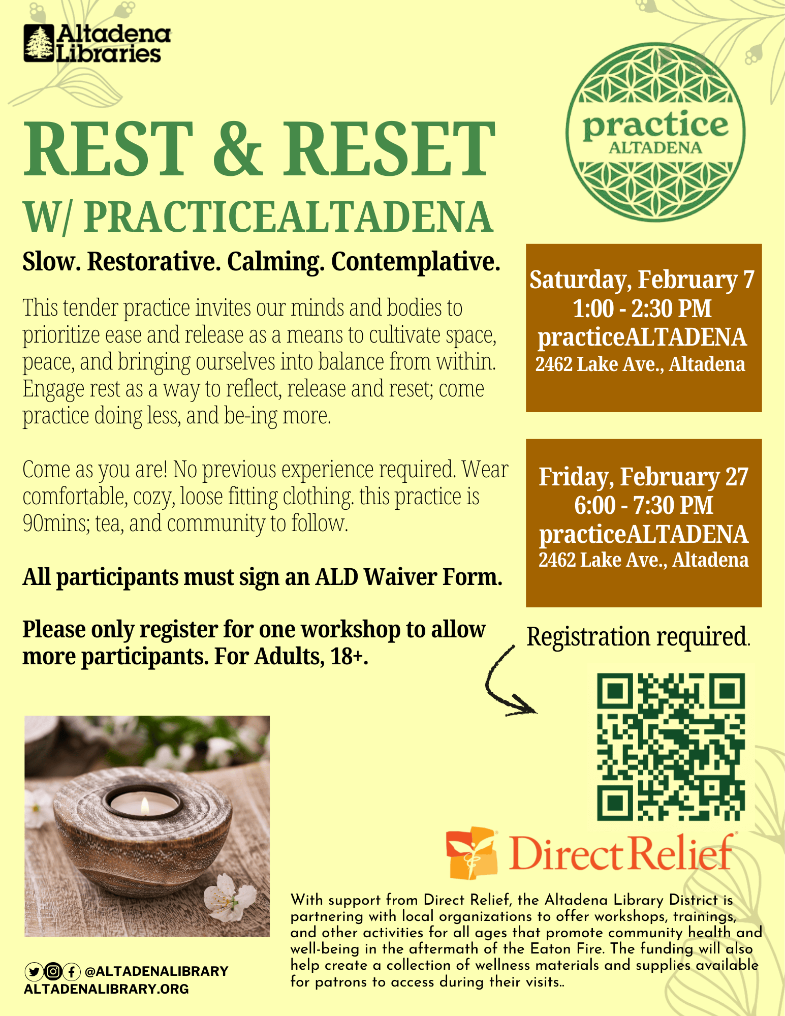 Art + Connections for Families flyer